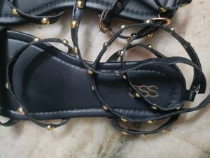 Studded Black Sandals-SSS