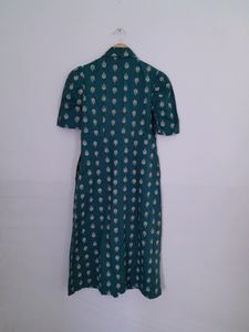 Sea Green Printed Dress (Women's)