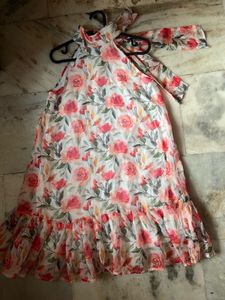 Floral Print Halter Neck Dress