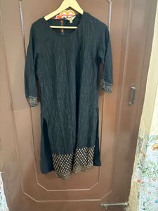 Black And Golden Kurti