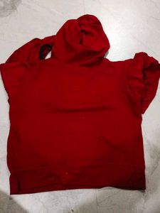 Red Feather Accent Hoodie