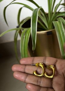 Chic Gold Heart Earrings