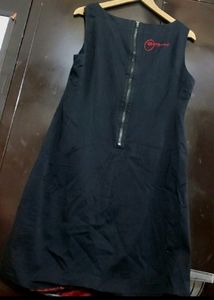 Black Dress Red &amp; White Printed For 36 Bust
