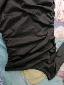 Chic One-Shoulder Ruched Black Dress