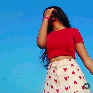 Heart Print Mini Skirt