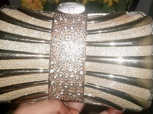 Glamorous Gold Clutch Purse For Wedding Designer
