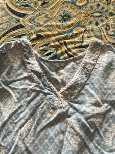 Light Blue Printed Kurta