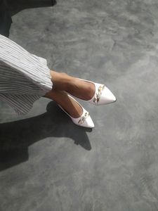 SHUZ TOUCH Pointed Toe Embellished Slim Pumps
