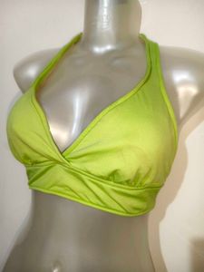 Lime Green Halter Crop Top