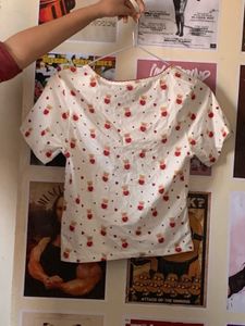 Cute Bear Print Crop Top