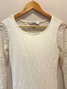 Forever 21 Coquette Girly Lace Sleeve Top