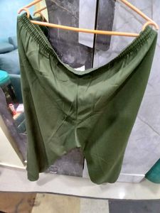 Olive Green Lounge Shorts With Pocket