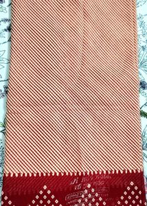 PEACH AND RED BANDHANI STYLE SAREE