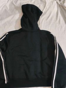 Black Hoodie with White Stripes