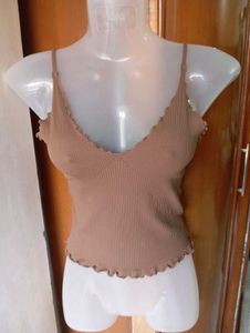 Ribbed Lettuce Trim Crop Tank