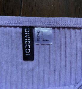 Lavender Off-Shoulder Ribbed Crop Top