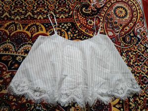 Striped Cami Top with Lace Trim