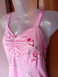 Pink Floral Ruffle Tank Top