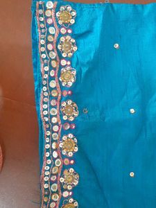 Embellished Teal Ethnic Blouse for girls