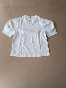 White Puff Sleeve Top