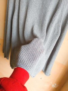 🤍Baggy Gray Knit Pullover Sweater🤍