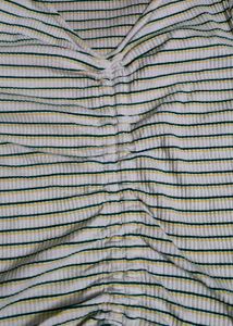 Striped Ruched V-Neck Top