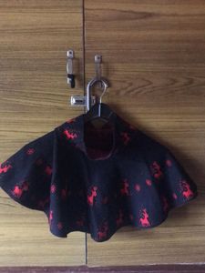 Black Reindeer Print Cape Blouse