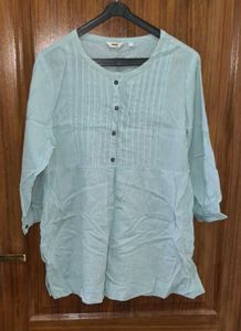 Light Blue Pintuck Tunic Top