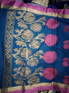 Elegant Blue &amp; Pink Saree