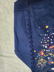 Blue Embroidered Sweatshirt