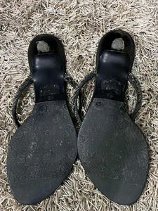 Sparkly Black Flip Flops