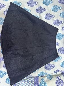 Embroidered Black Short Skirt