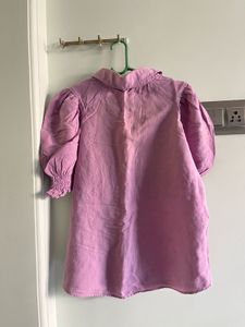 Zara Chic Puff Sleeve Button-Up Top