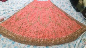 heavy dabka lehanga set in Pink color