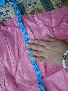 Heavy Work Blouse &amp; Shimmer Peticot In Pink