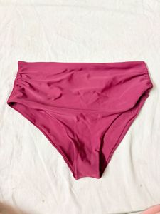 High-Waisted Ruched Swim Bottoms