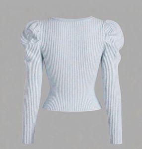 Light Blue Ribbed Cardigan