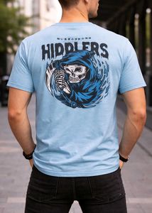 Light Blue Grim Reaper Graphic T-Shirt