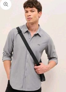Men's Grey Button-Up Shirt
