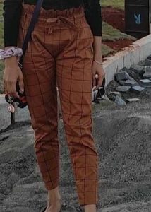 SALE ! Brown Checked Casual Pants