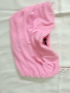 Stylish Pink Ruched Strapless Top