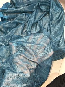 Elegant Teal Jacquard Fabric