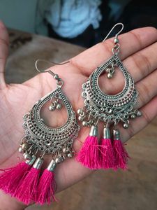 Boho Tassel Jhumka Earrings