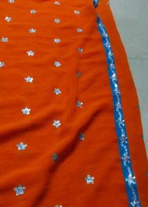 Orange Sequined Lehenga Choli Set