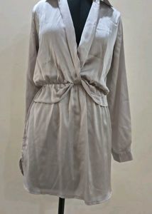Elegant Satin Wrap Dress