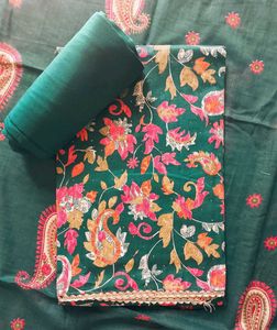 Pure Cotton Unstitched Suit For Women