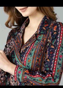 ZNX CLOTHING Floral Print Wrap Top