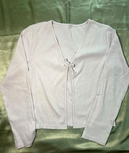 Light lavender Ribbed cardigan