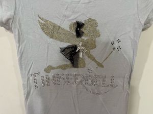 Grey Tinkerbell Embellished Fitted T-Shirt