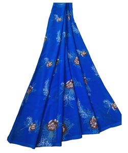 Basic Blue Saree With Flower Design New
